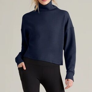 RHONE Women's Mockneck DreamGlow Navy Sweatshirt